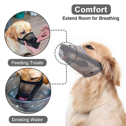 M Size Adjustable Pet Dog Mask Mouth Muzzle Anti Barking Bite Stop Chewing - Aimall