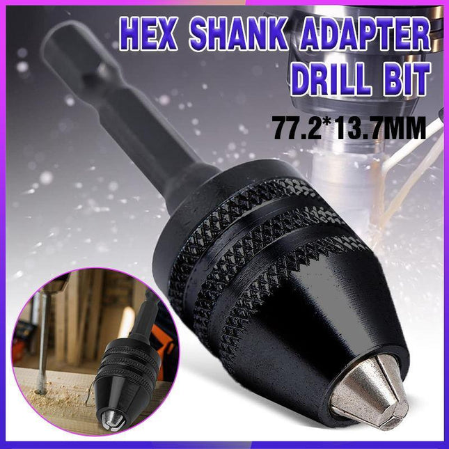 1/4" Keyless Chuck Conversion Hex Shank Adapter Drill Bit Quick Change Driver HG - Aimall