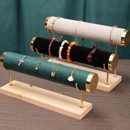 Wooden Bracelet Display Stand Single Tier Watch Bangle Holder Organizer Jewelry
