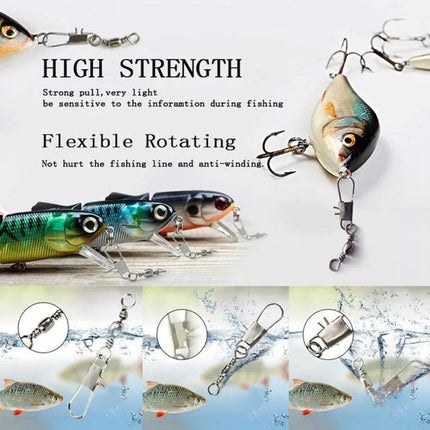 200pcs Pin Connectors Eight Ring Connectors for Fishing Gear Accessories Set