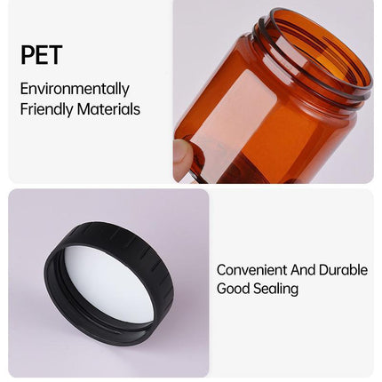 10pcs Brown PET Plastic Wide Mouth Bottles for Storage and Skincare Packaging