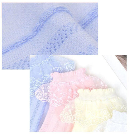 Girls Kids Lace Ruffle Ankle Short Socks Frilly Toddler Princess Socks 0-9 Yrad M Size - Aimall