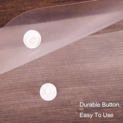 12pcs A4 Plastic File Bag Translucent Document Storage Pouch with Button Closure