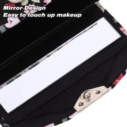 8PCS Set Vintage Flower Cloth Lipstick Box Mirror Packaging Portable Gift Case