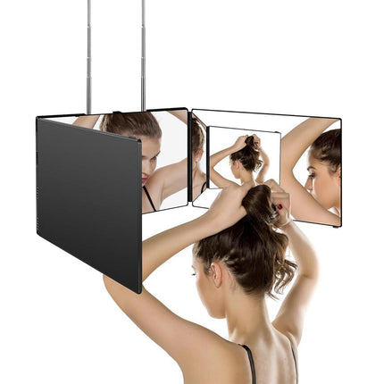 3Way Makeup Mirror for Hair Cutting Styling Hanging Beauty Tool Adjustable
