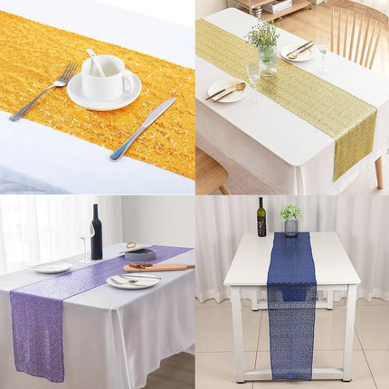 Sequin Table Runner Square Decorative Hotel Tablecloth for Wedding Party Decor