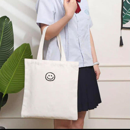 Canvas Shoulder Bag for Women Student Fashion All in One Shopping Tote Handbag