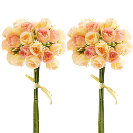 2pcs Artificial Rose Bouquet Valentines Day Gift Fake Flowers Wedding Decor