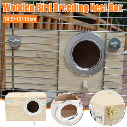 Natural Wooden Breeding Box Durable Parrot Hatching Box Nesting Box for Birds