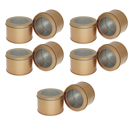 10pcs Open Window Cake Tin Box Bakery Biscuit Packaging Storage Tin Box Set