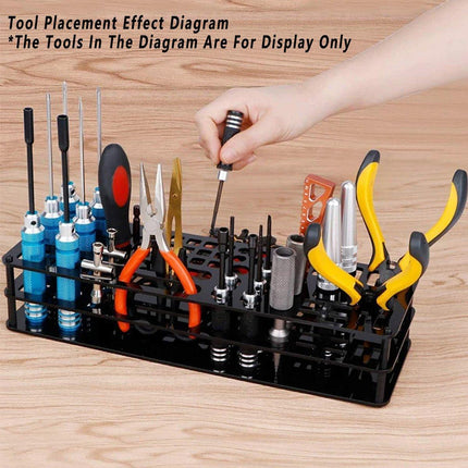 45-Hole Screwdriver Rack Acrylic Tool Stand Desk Tool Holder Work Bench Organizer
