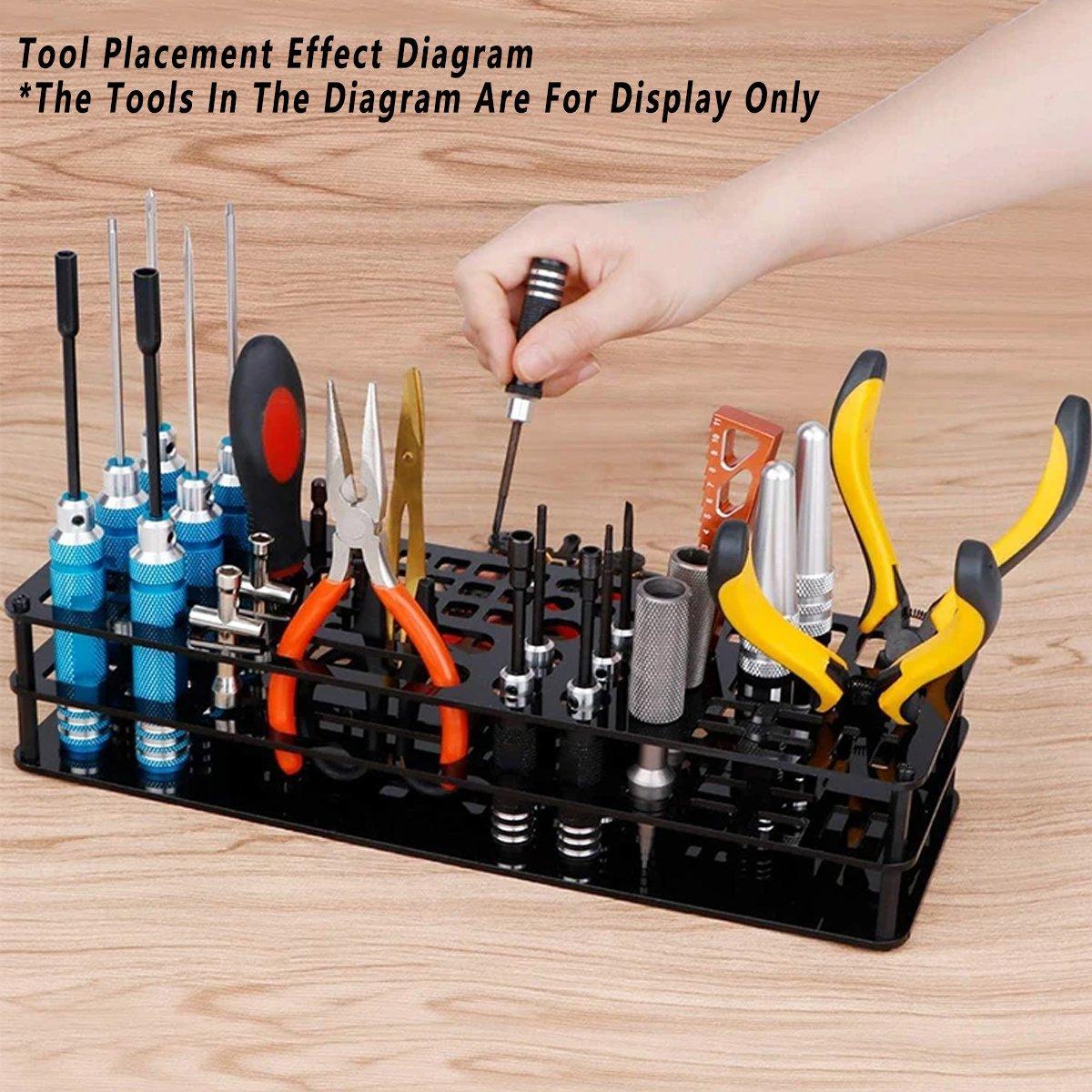 Workbench Screwdriver Rack 63-Hole Screwdriver Rack Acrylic Tool Stand Desk Tool Holder Work Benc ...