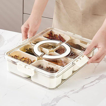 Food Grade Airtight Storage Box Portable Multi-compartment Seasoning Container