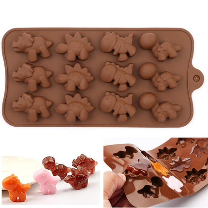 4pcs Dinosaur Ice Cube Mould Silicone Jelly Chocolate Mould for Kids and Parties