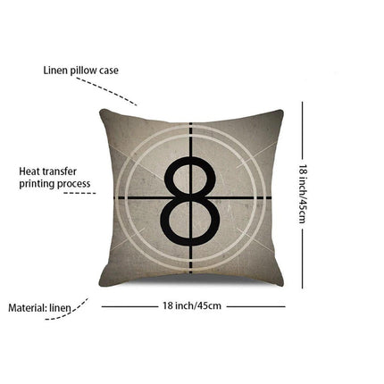 4PCS 18x18In Movie Theater Cinema Throw Pillow Cover Home Decor Design Pillow Cases