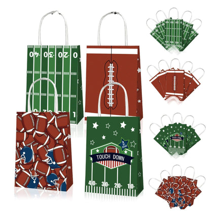 Rugby Themed Kraft Paper Tote Bags Durable 150g Kraft Paper for Sports Fans