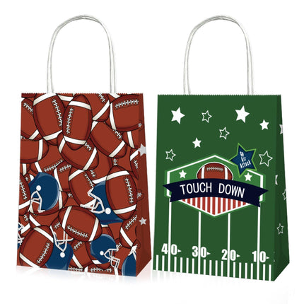 Rugby Themed Kraft Paper Tote Bags Durable 150g Kraft Paper for Sports Fans