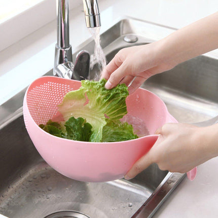 4pcs Multifunctional Plastic Rice Drainage Basket Vegetable Washing Basin Sieve