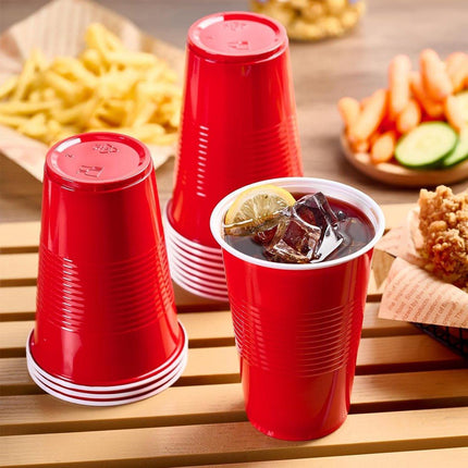 50pcs Red Plastic Beer Pong Cups Reusable Party Cups Drinking Game Supplies