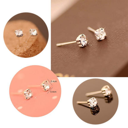 4/5mm Cushion Lab-Created Diamond Stud Earrings Women's 14K White Gold Finish - Aimall