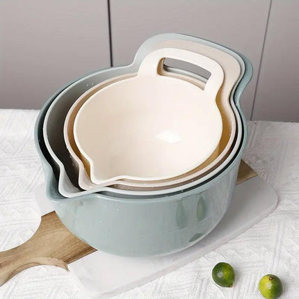 4pcs Salad Bowls with Handles Vegetable and Fruit Snack Serving Plates Durable