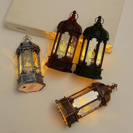 Ramadan Lantern EID Mubarak LED Wind Light Islam Muslim Hanging Night Lamp Decor - Aimall