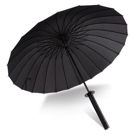 Black Sun and Rain Umbrella Straight Umbrella UV Protection Windproof Outdoor