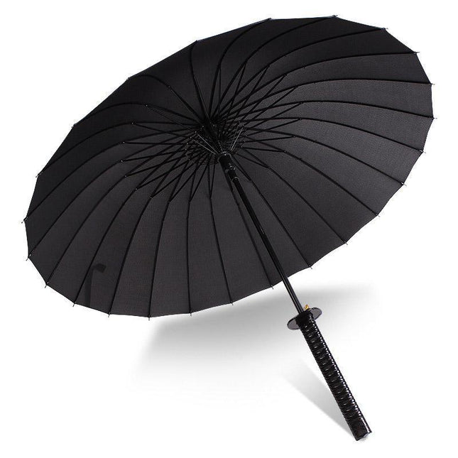 Black Sun and Rain Umbrella Straight Umbrella UV Protection Windproof Outdoor