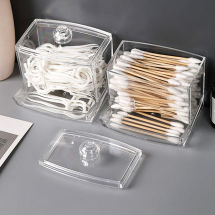 Cosmetic Cotton Swab Organizer MakeupBox Container Case Clear Acrylic Bud Holder