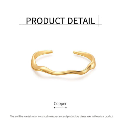 Minimalist Plain Solid Ring Bracelet Women Fashion Simple Open Cuff Bangle