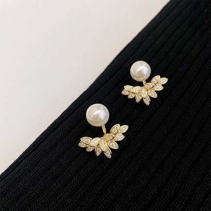 Vintage Faux Pearl Stud Earrings Fashion Jewelry Elegant Retro Earring