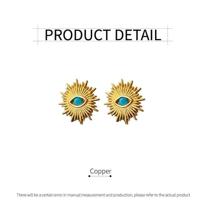 Retro Art Demon Eyes Stud Earrings Unique Design Gothic Fashion Jewelry Girl