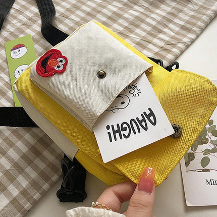 Sesame Street Crossbody Bag Canvas Cartoon Satchel Student Shoulder