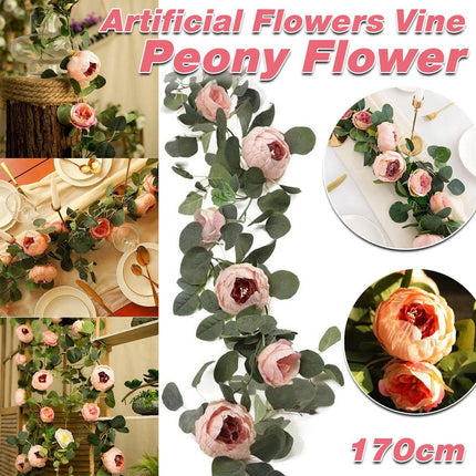 170cm Peony Flower Rattan Fake Flower Vine Artificial Decoration for Home Party
