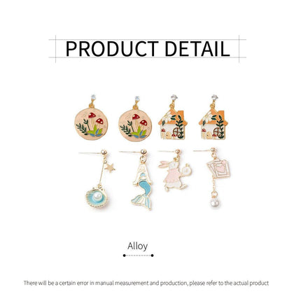 Geometric Cartoon Earrings Cute Fun Fashion Jewelry Gift for Daily Wear