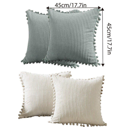 2PCS Corduroy Pillow Cover Luxury Decorative Cushion Case for Sofa Living Room