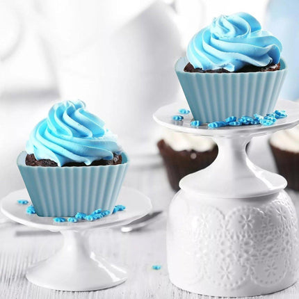 12PCS Silicone Baking Cupcake Muffin Molds Nonstick Square Round Reusable Cake