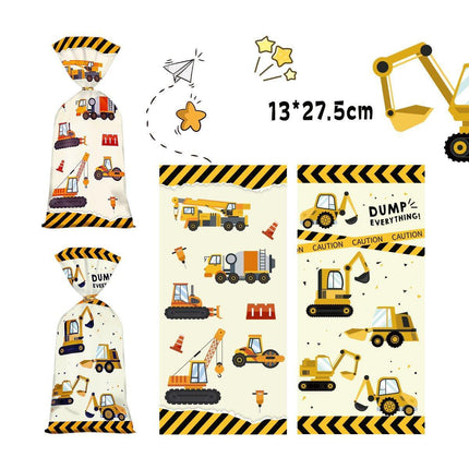 150pcs Construction Truck Candy Bags Excavator Snack Cookie Gift Packagin