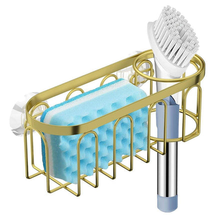 Punch Free Kitchen Sponge Brush Drain Rack Utensil Holder Suction Sink Storage
