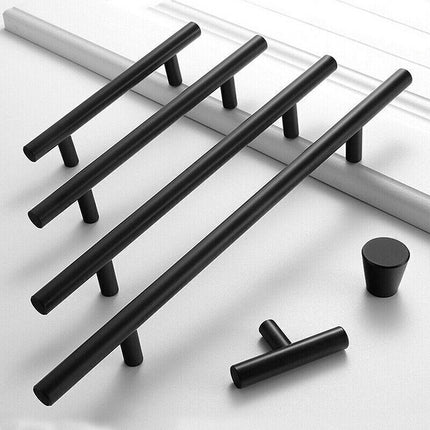 5pcs Silver Kitchen Cabinet Door Handles Stainless Steel Door Drawer Pull T Bar - Aimall