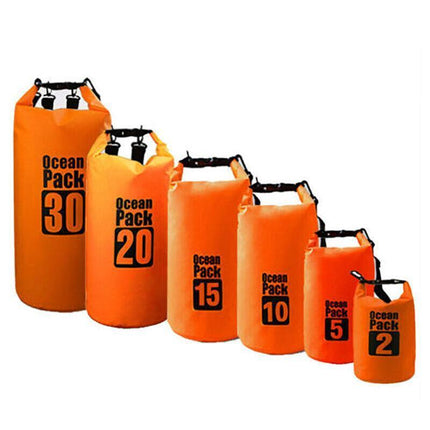 Orange Waterproof Bag Dry Sack Fishing Camping Canoeing Outdoor Sport 2/5/10/15/20/30 L - Aimall