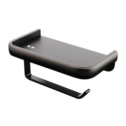 Wall Mounted Aluminum Toilet Paper Holder Non-perforated Tissue Cell Phone Shelf