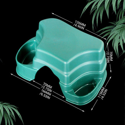 Plastic Reptile Hide Box Cave with Food Basin Easy Clean Snake Hiding Landscape
