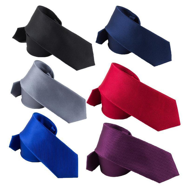 Men's Skinny Tie Fashion Solid Plain Satin Formal Wedding Casual Necktie Ties - Aimall