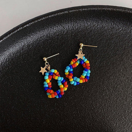 Chinese Style Colourful Beaded Earrings Fashion Accessories for Women Girls