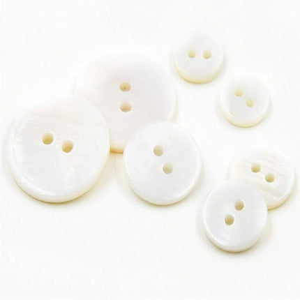 20pcs White Shirt Buttons Round Two Eyes Sewing Craft DIY Clothing Supplies