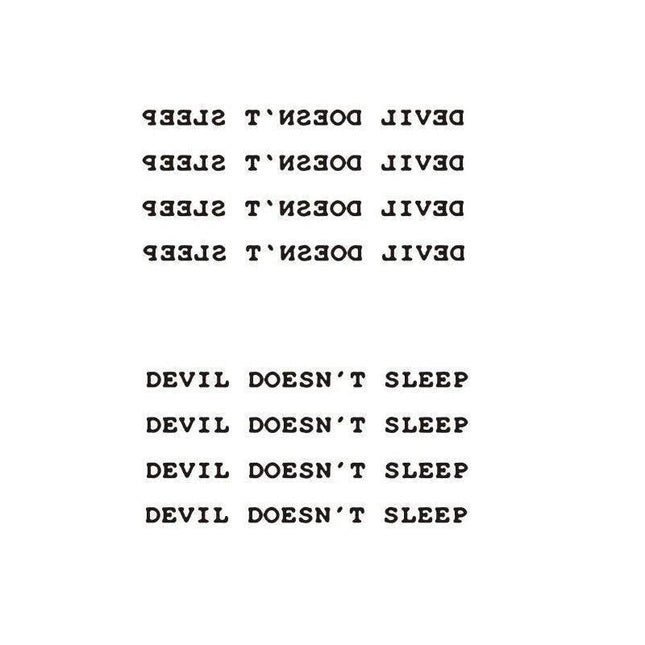 Devil Does Not Sleep English Tattoo Darkly Temporary Body Art Sticker Waterproof - Aimall