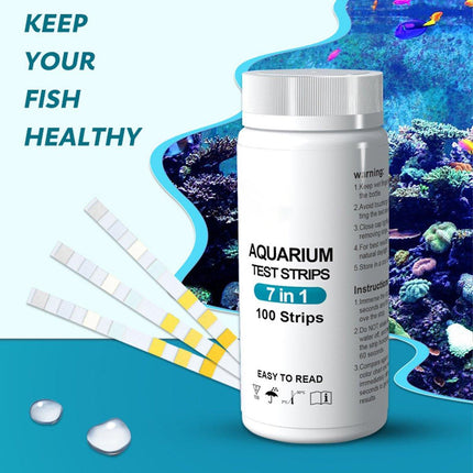 100pcs 7in1 Aquarium Test Strips Fish Tank Water Quality Testing Kit Hot Selling