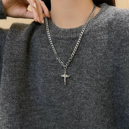 Hip Hop Cross Necklaces Men Women Punk Style Fashion Jewellery Chain