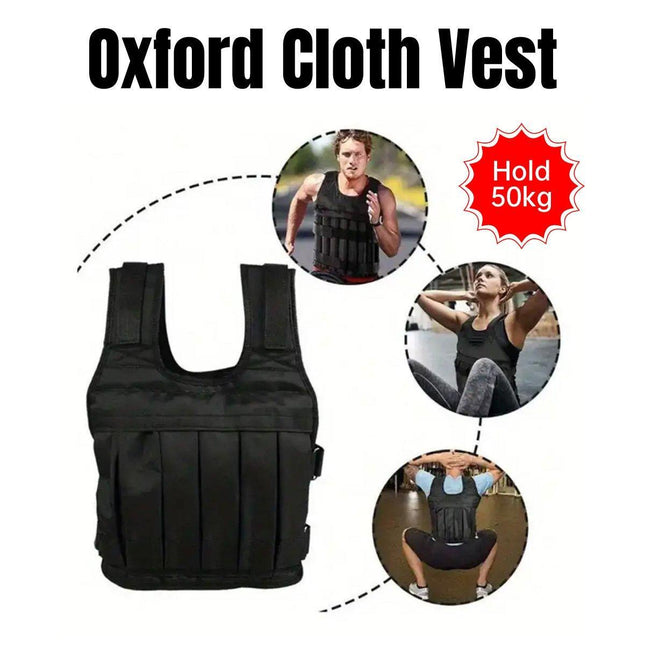 Adjustable Weighted Vest for Fitness Training with Sandbag Steel Plates Gear